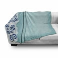 thumbnail image 3 of Evil Eye Soft Flannel Fleece Throw Blanket, Protective Vertical Border Abstract Faded Tones with Tiny Stars, Cozy Plush for Indoor and Outdoor Use, 50" x 60", Baby Blue Pale Blue, by Ambesonne, 3 of 6