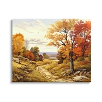 Classic Fall Foliage Path Canvas Art, 40 x 30, Design By Artist Lil' Rue