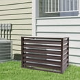 thumbnail image 5 of Air Conditioner Cover Fence Outdoor Coffee Color AC Unit Enclosure with Louver for Yard Privacy Plant Stand, 5 of 20