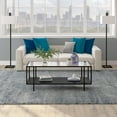 thumbnail image 3 of Evelyn&Zoe Vireo 45" Wide Rectangular Coffee Table with MDF Shelf in Blackened Bronze/Gray Oak, 3 of 8