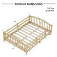 thumbnail image 2 of Harper & Bright Designs Full Montessori Floor Bed with Safety Guardrails, Solid Wood Floor Bed with Fence for Girls and Boys Bedroom, Natural, 2 of 10