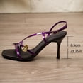 thumbnail image 6 of Viluyesy Womens Heels Sandals, Stiletto Heels Wide Width Square Toe 2026 Party Wedding Pumps Shoes Purple US6, 6 of 9
