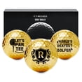 thumbnail image 1 of Set de regalo divertido dorado personalizado CybGene con pelotas de golf, 1 of 7