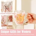 thumbnail image 6 of Personalized Gifts Women's Flower Glass Coffee Mug Initials Tea Cup Custom Bridesmaid Bridal Wedding Gifts Graduation Gifts Valentine's Day Mother's Day Birthday Christmas Gifts (G), 6 of 9