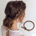 thumbnail image 2 of Unique Bargains 1 Pc Classic Knotted Style Hair Rope Hair Scrunchies Coffee Color, 2 of 5