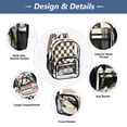 thumbnail image 5 of PVC Transparent Backpacks Clear Backpack for Travel and Outings Brown and Cream Checkered, 5 of 7