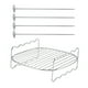 thumbnail image 3 of Estante para Barbacoa de Acero inoxidable de Doble Capa Brochetas Sin Piel Banja para Hornear Freidora de Aire Hino Asador para Barbacoa Al Aire Libre, 3 of 7
