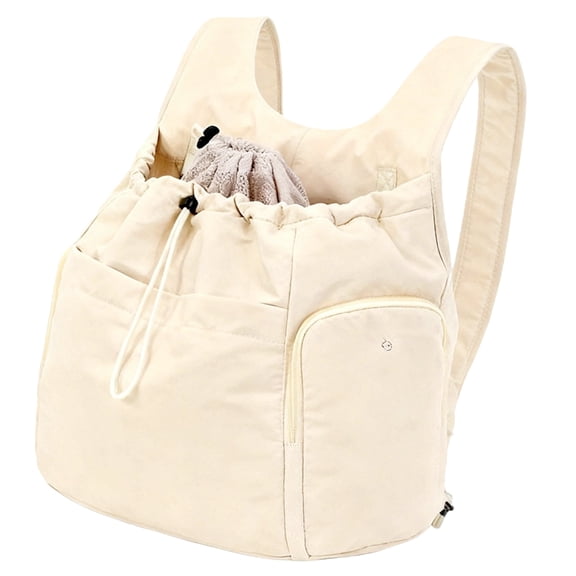 Pet Carrier Backpack for Small Dogs & Cats,Chest-Front Design with Adjustable Straps,13.8x7.9x13 Inch, Lightweight & Airy for Hiking,Travel,and Daily Walks,Off-White