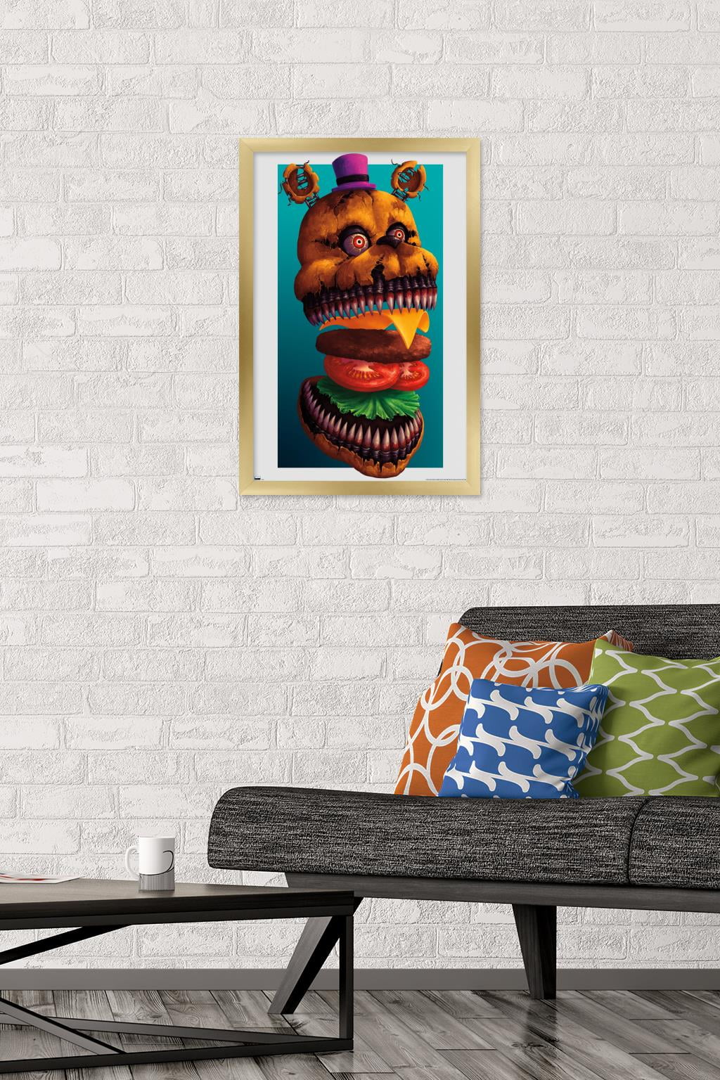 Five Nights at Freddy's - Burgers Wall Poster, 14.725" x 22.375" Framed