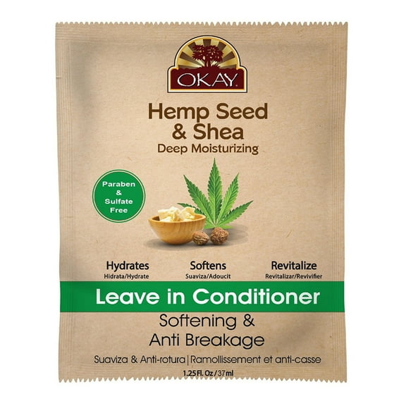 OKAY HEMP SEED and SHEA DEEP MOISTURIZING LEAVE IN CONDITIONER 1.25oz / 37ml