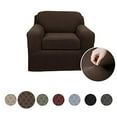 thumbnail image 1 of Maytex Pixel Housse Extensible 2 Pcs pour Chaise, Chocolat, 1 of 4