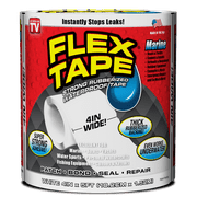 Flex Tape Strong Rubberized Waterproof Tape, Marine, 4 inches x 5 feet, White