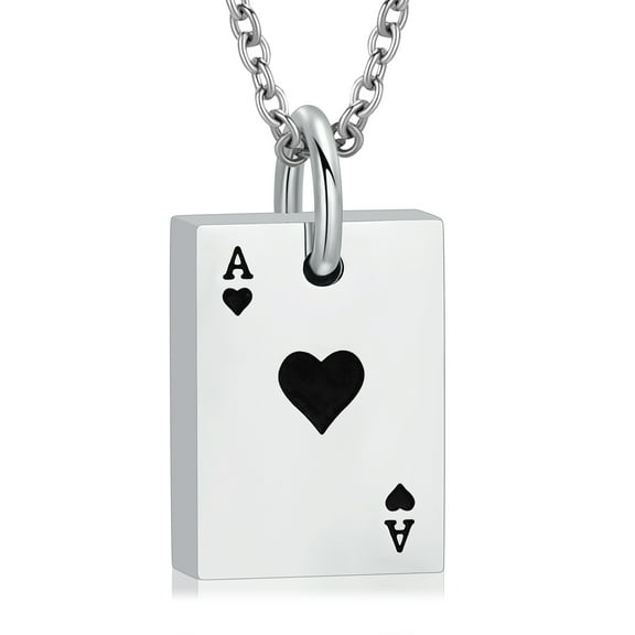 Personalize A Spades Square Urn Pendant Cremation Jewelry for Ashes Holder Memory Necklace Memorial Jewelry