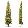 thumbnail image 1 of Gymax 7FT Pre-Lit PVC Christmas Decor Tree Half Artificial Tree w/ Branch Tips & Lights, 1 of 10