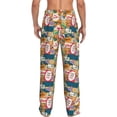 thumbnail image 7 of Salouo Retro Summer Stamp Print Pajama Pants for Men, Lounge Pants Elastic Waistband Casual Men's sleepwear Loungewear Sleep Pajama Pant -X-Large, 7 of 7