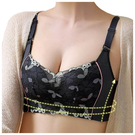Fesfesfes Bras for Women Wireless Thin And Seamless Underwear Gathered For Breathability No Steel Ring Droop Bra Push-Up Bra