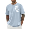 thumbnail image 1 of Chemises pour Hommes, Hommes Imprimé Col Rond Décontracté Mode Manches Courtes Blouses Col Rond Chemises, 1 of 5