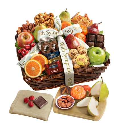 GreatFoods With Sincere Sympathy Condolence Fruit & Sweets Gift Basket  condolence gift  gourmet food gift  sympathy gift