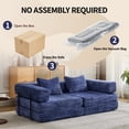 thumbnail image 6 of 78" Convertible Sofa Bed with Fixed-Shape Frame, Loveseats Modular Sectional Sofa, Chenille Couches for Living Room, Dark Blue, 6 of 12