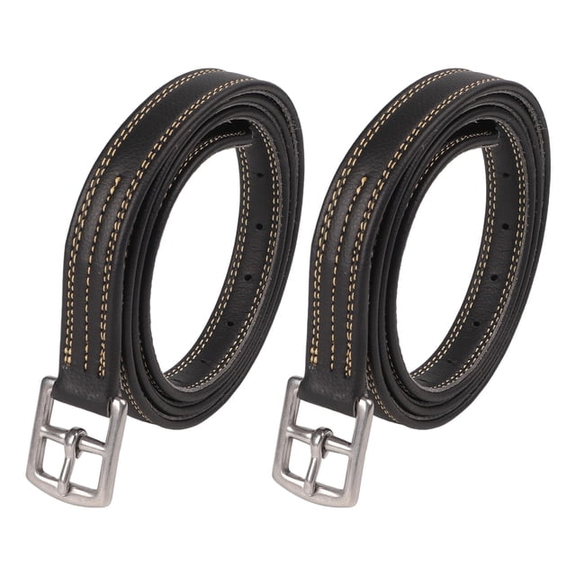2 Pcs Étrier en Cuir avec Matériel en Acier Inoxydable Sangle d'Étrier Douce Support d'Étrier Fournitures Équestres