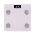 thumbnail image 1 of Báscula digital ELLE con IMC, grasa corporal, hidratación, masa muscular, masa ósea, calorías y seguimiento de peso. Morada, pantalla LCD, vidrio templado, capacidad de 181 kg., 1 of 5