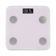 thumbnail image 1 of Báscula digital ELLE con IMC, grasa corporal, hidratación, masa muscular, masa ósea, calorías y seguimiento de peso. Morada, pantalla LCD, vidrio templado, capacidad de 181 kg., 1 of 5