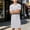 White, variant on QSAWXQZ Men's Sleepshirt Crew Neck Short Sleeve Knee Length Breathable Lounge Nightshirt Sleepwear with Pocket XL