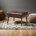 thumbnail image 4 of Bowery Hill Faux Leather Ottoman in Brown and Walnut Brown, 4 of 5