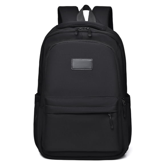 Back-to-School Minimalist Canvas Backpack, Large Capacity Student Daypack with Laptop Sleeve & Side Pockets, Lightweight Travel Rucksack for College & Commute, 18" x 12.6" Black