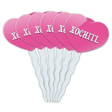 Xochitl Heart Love Cupcake Picks Toppers - Set of 6