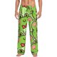 thumbnail image 1 of Balery Cute Green Frog Pantalones de pijama para hombre, pijama ultraligero, pantalón de descanso-X-Large, 1 of 6