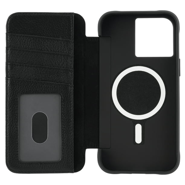 CaseMate Apple iPhone 14 Pro Max Leather Wallet Folio MagSafe Compatible Black