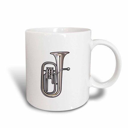 3dRose euphonium brass instrument music realistic, Ceramic Mug, 11-ounce