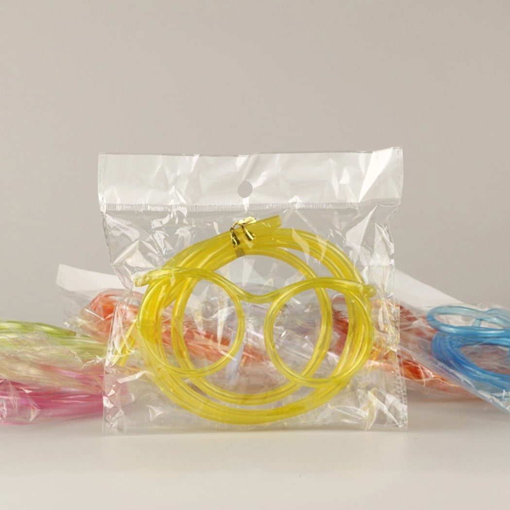 Gerich 1 Pcs Creative Glasses And Beard Straws Crazy Plastic Art Straws,Colorful Reusable