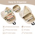 thumbnail image 4 of Mochila Unineovo School para adolescentes y niñas de pana beige, 4 of 9