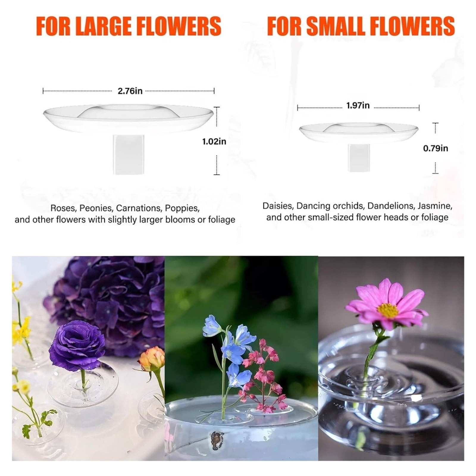Creative Floating Floral Arrangement Holder, Wind-Driven Floating Flower Holder, Clear Acrylic  +