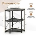 thumbnail image 3 of Costway Corner Printer Stand with Charging Station Adjustable Metal Mesh Shelf Black, 3 of 10
