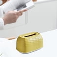 thumbnail image 3 of Dispensador de pañuelos moderno Dispensador de pañuelos Estuche de papel con bombeo Soporte para almacenamiento de papel Amarillo, 3 of 9
