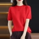 thumbnail image 1 of Fiudx Ofertas Del Día Chaqueta de Viaje En Barbacoa de Moda Sin Tapa de Color Sólido de Manga Corta con Cuello Redondo para Mujer, 1 of 3