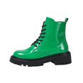 thumbnail image 2 of EKVAHL Women's Lace‑Up Platform Ankle Booties, Side Zipper Faux Leather Boots, Lug Sole Fashion Boots For Winter Street Outing Green, 2 of 5
