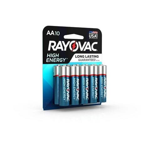 Rayovac High Energy Alkaline, AA Batteries, 10