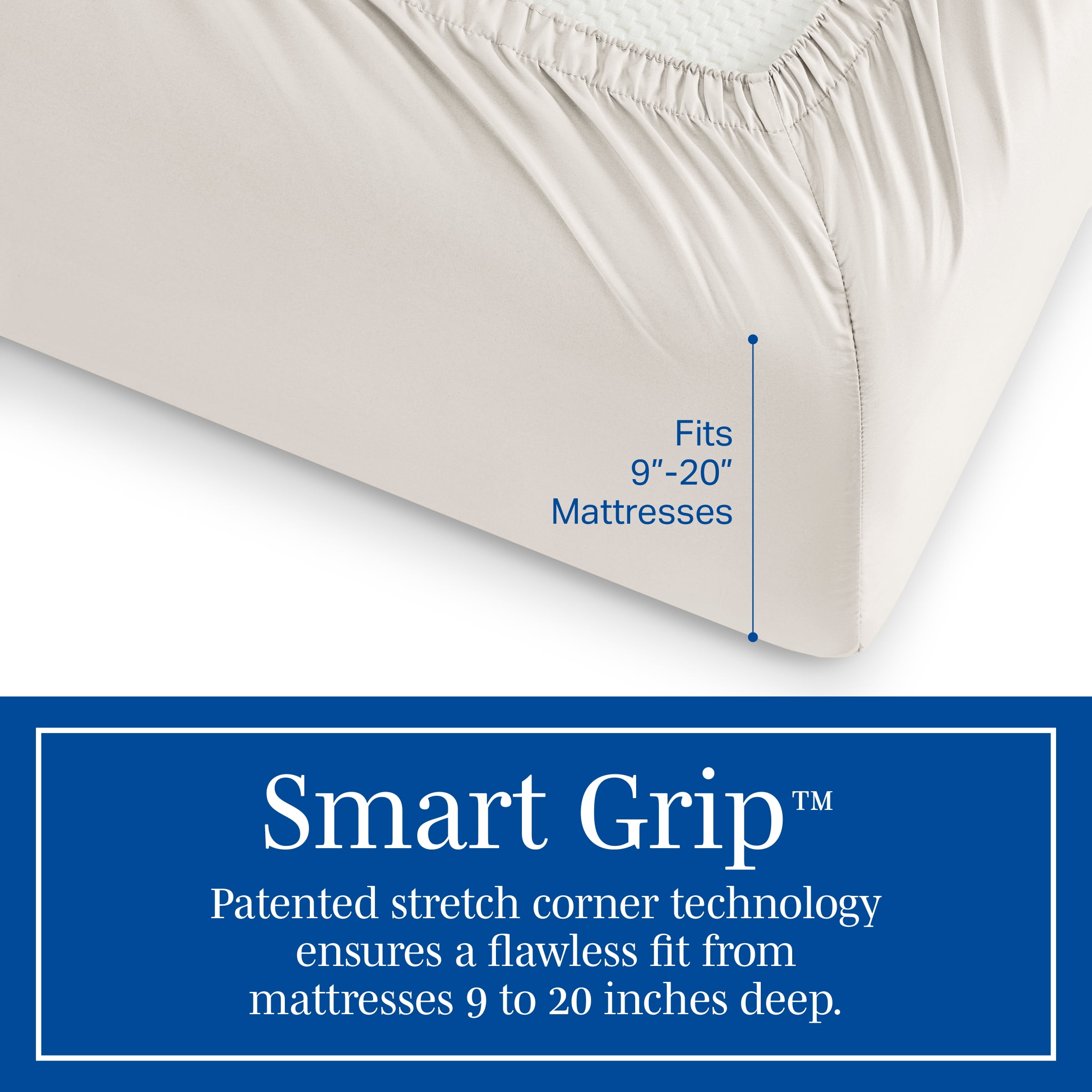Wamsutta 1846 4-Piece 400 Thread Count Gardenia Egyptian Giza Cotton Percale Bed Sheets, King-Deep Pocket
