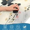 thumbnail image 3 of Yayeee Kitchen Curtains Tier Pair Light Filtering 27"x24" Rod Pocket Short Cafe Window Panel, Small Black Flowers, 3 of 7