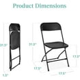 thumbnail image 2 of Wubio Set of 4 Plastic Folding Chairs, Portable Stacking Indoor Outdoor Seating for Home, Yard, Garden, Parties, Events w/Non-Slip Feet, 350lb Weight Capacity - Black, 2 of 8