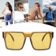 thumbnail image 5 of Gafas de sol de montura grande personalizadas con tendencia de moda anti-ultravioleta, hechas de PC y AC, 5 of 5