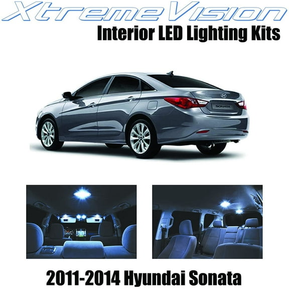 XtremeVision LED for Hyundai Sonata 2011-2014 8 Pieces Cool White Premium Interior LED Kit Package Installation Tool