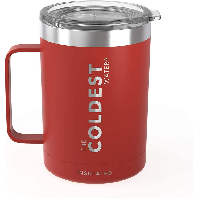  Stainless Steel Insulated Coffee Mug for Hot & Cold Drinks, 12  oz Red - Coffee Cup with Lid and Handle - Coffee Travel Mug - 100%  Leak-Proof Insulated Coffee Tumbler 