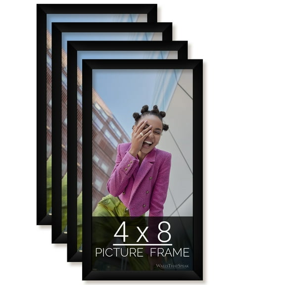 4x8 Black Picture Frame for Puzzles Posters Photos or Artwork, Set of 4