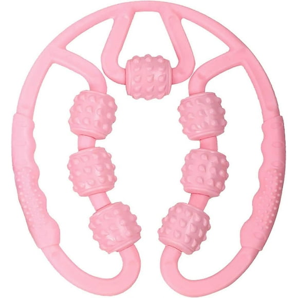 Muscle Massage Roller, 360 3D Foam Massage Roller, 7 Wheels,Cellulite Massage(Pink)