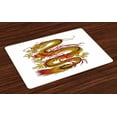thumbnail image 1 of Ambesonne Dragon Place Mats Set of 4, Fiery Character, Standard Size, Mustard Vermilion Brown, 1 of 4
